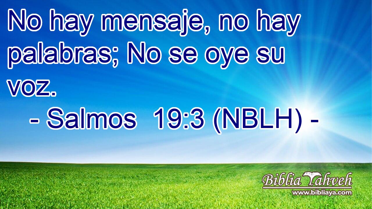  No hay mensaje, no hay palabras; No se oye su voz. 