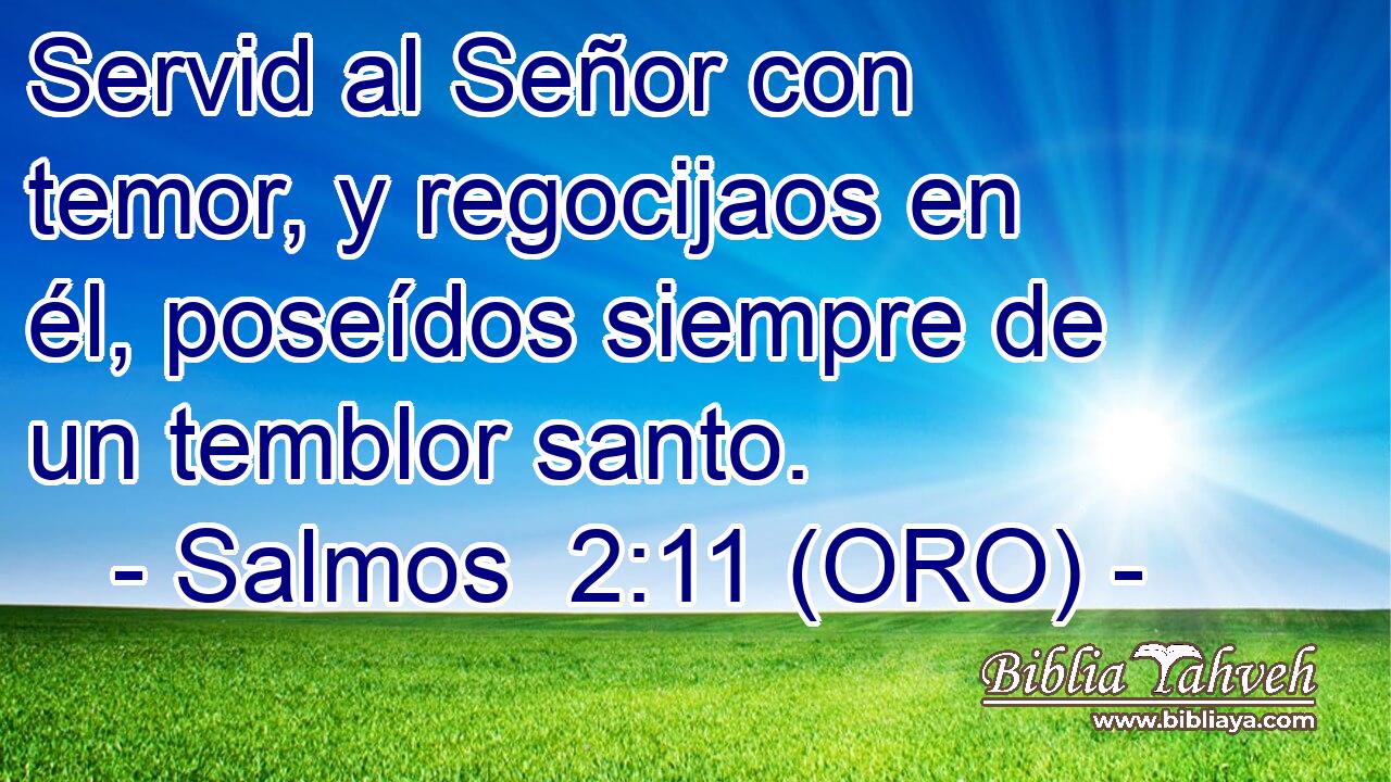  Servid al Señor con temor, y regocijaos en él, poseídos siempre de un temblor santo. 