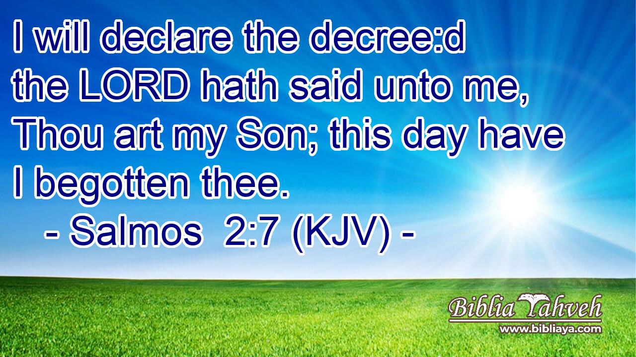 I will declare the decree:d the LORD hath said unto me, Thou art my Son; this day have I begotten thee.