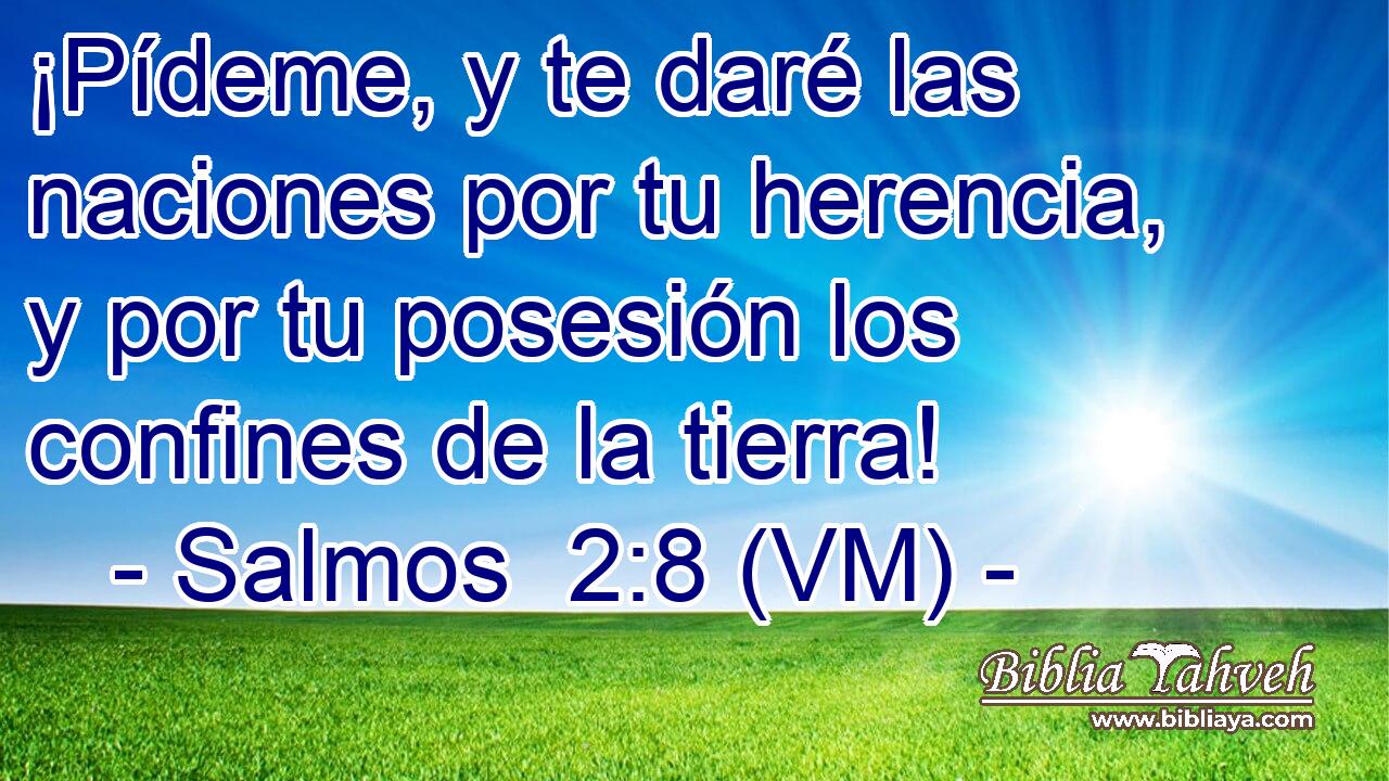  ¡Pídeme, y te daré las naciones por tu herencia, y por tu posesión los confines de la tierra! 