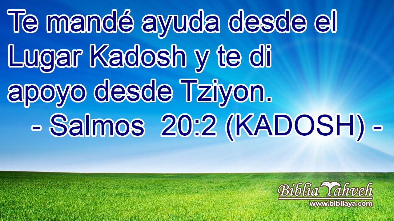  Te mandé ayuda desde el Lugar Kadosh y te di apoyo desde Tziyon. 