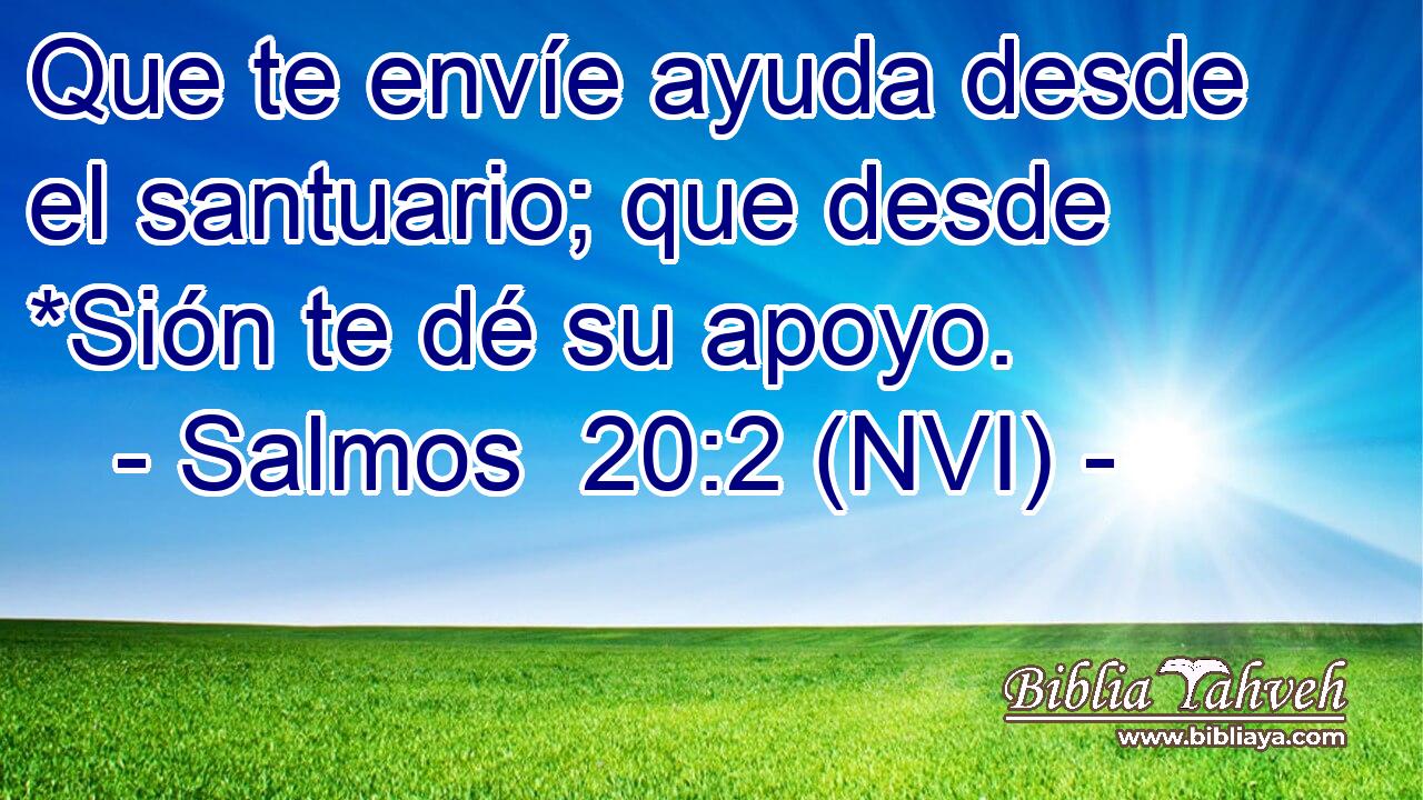  Que te envíe ayuda desde el santuario; que desde *Sión te dé su apoyo. 