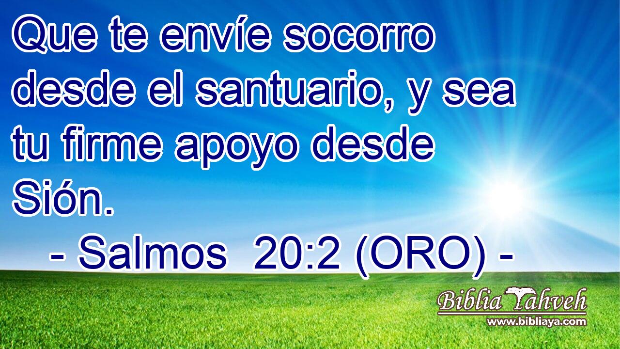  Que te envíe socorro desde el santuario, y sea tu firme apoyo desde Sión. 