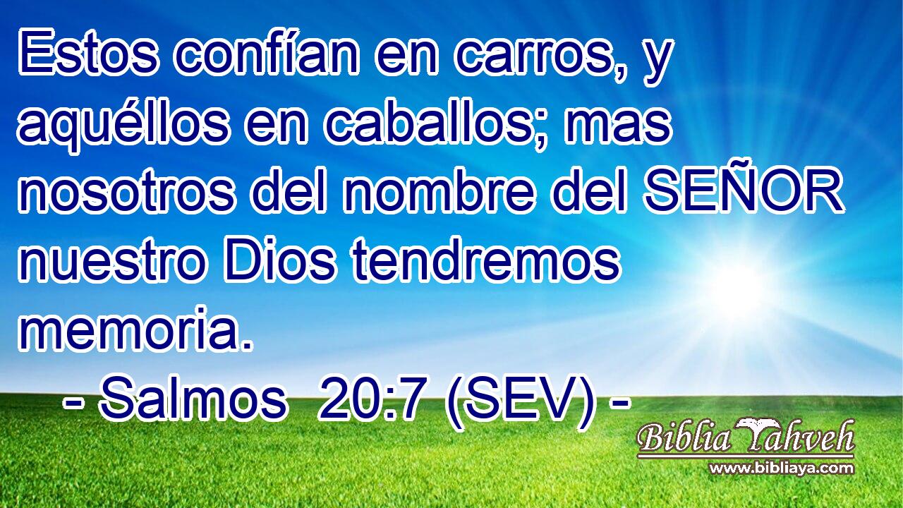 Estos confían en carros, y aquéllos en caballos; mas nosotros del nombre del SEÑOR nuestro Dios tendremos memoria.