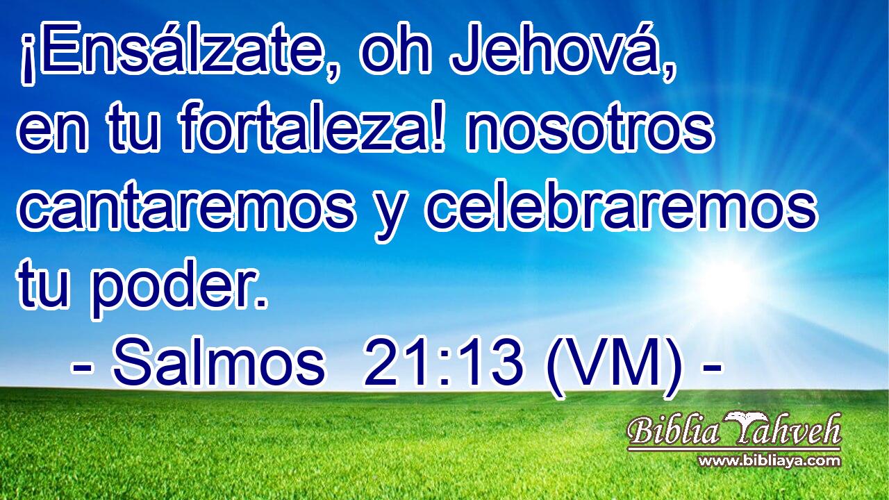  ¡Ensálzate, oh Jehová, en tu fortaleza! nosotros cantaremos y celebraremos tu poder. 