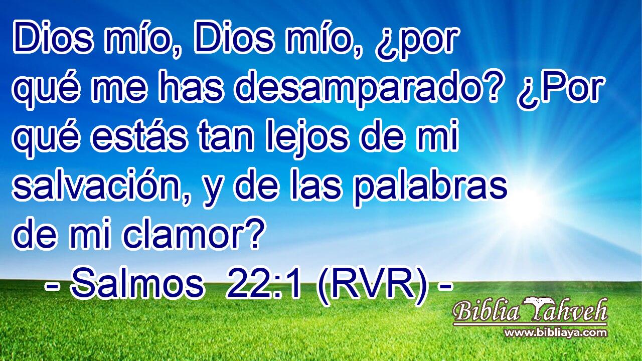 Dios mío, Dios mío, ¿por qué me has desamparado? ¿Por qué estás tan lejos de mi salvación, y de las palabras de mi clamor?