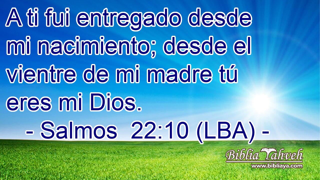 A ti fui entregado desde mi nacimiento; desde el vientre de mi madre tú eres mi Dios.