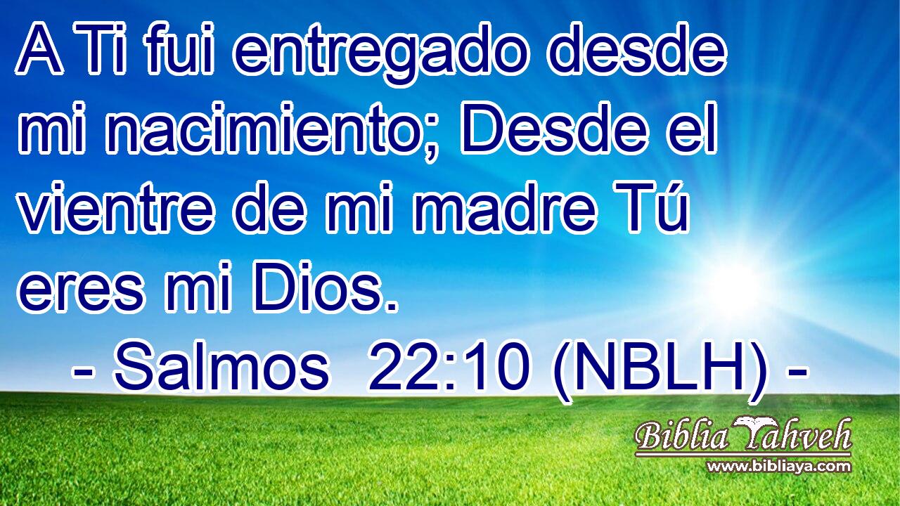  A Ti fui entregado desde mi nacimiento; Desde el vientre de mi madre Tú eres mi Dios. 