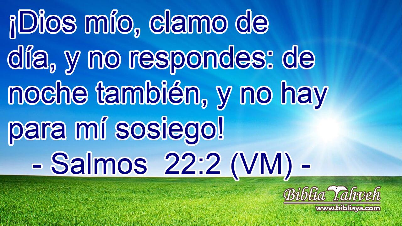  ¡Dios mío, clamo de día, y no respondes: de noche también, y no hay para mí sosiego! 