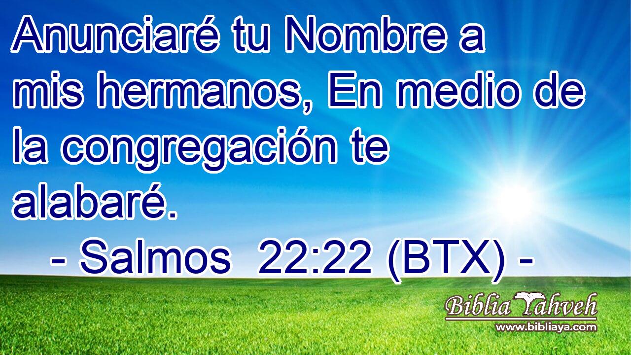 Anunciaré tu Nombre a mis hermanos, En medio de la congregación te alabaré.
