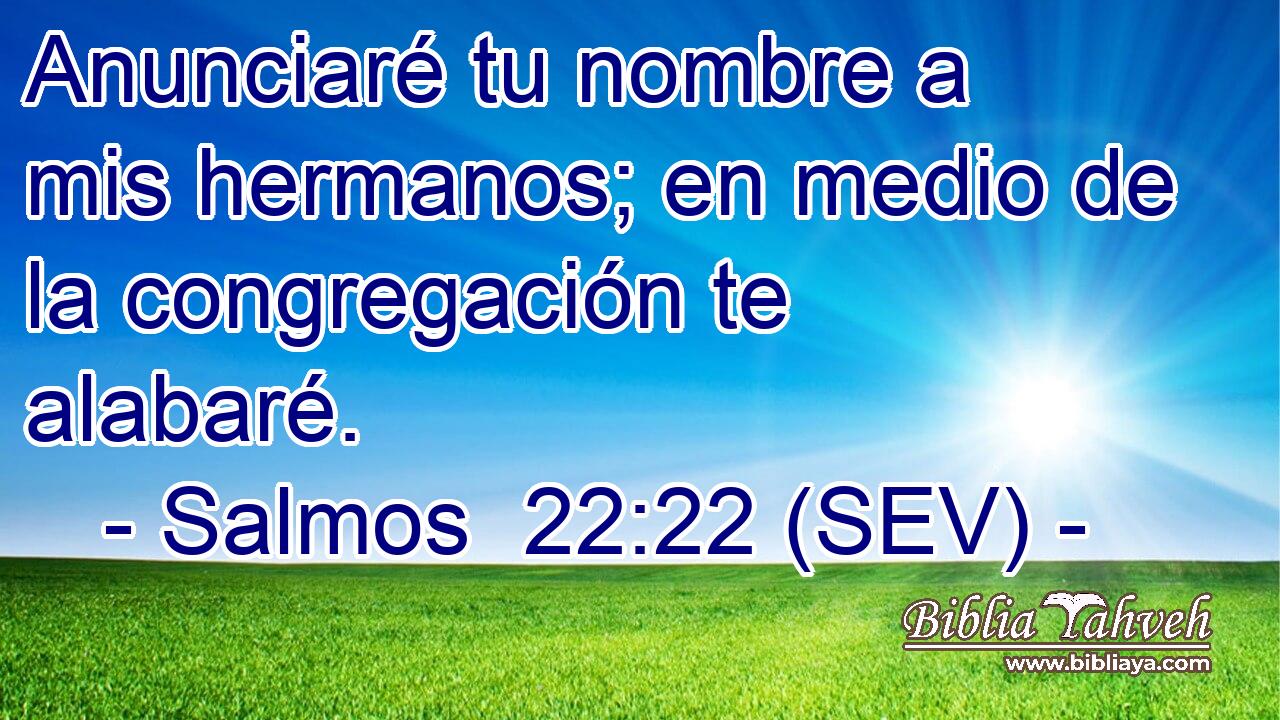 Anunciaré tu nombre a mis hermanos; en medio de la congregación te alabaré.