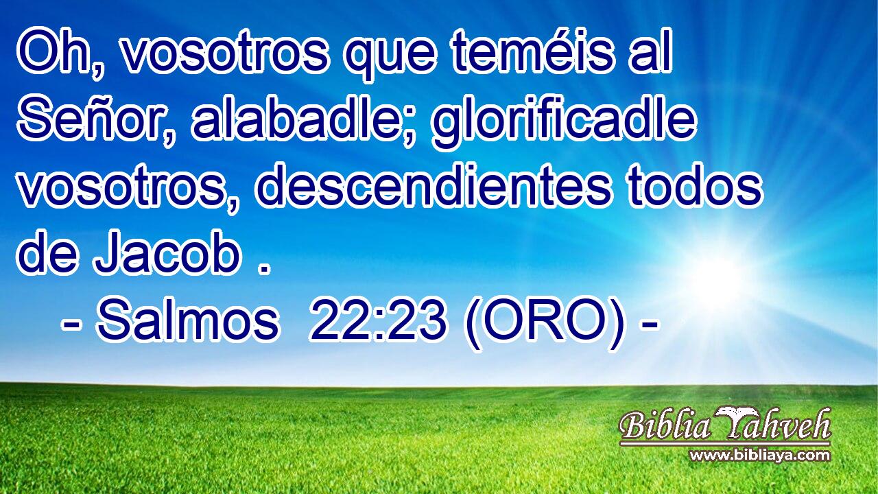  Oh, vosotros que teméis al Señor, alabadle; glorificadle vosotros, descendientes todos de Jacob . 