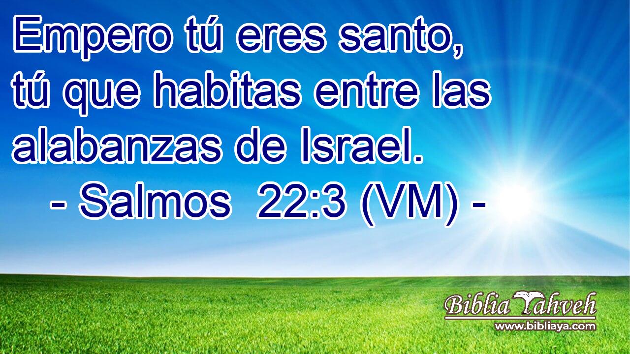  Empero tú eres santo, tú que habitas entre las alabanzas de Israel. 