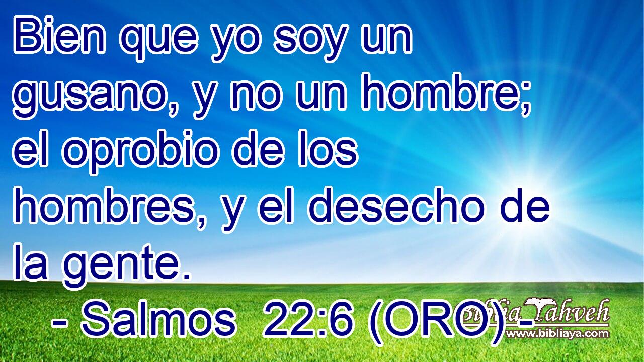  Bien que yo soy un gusano, y no un hombre; el oprobio de los hombres, y el desecho de la gente. 