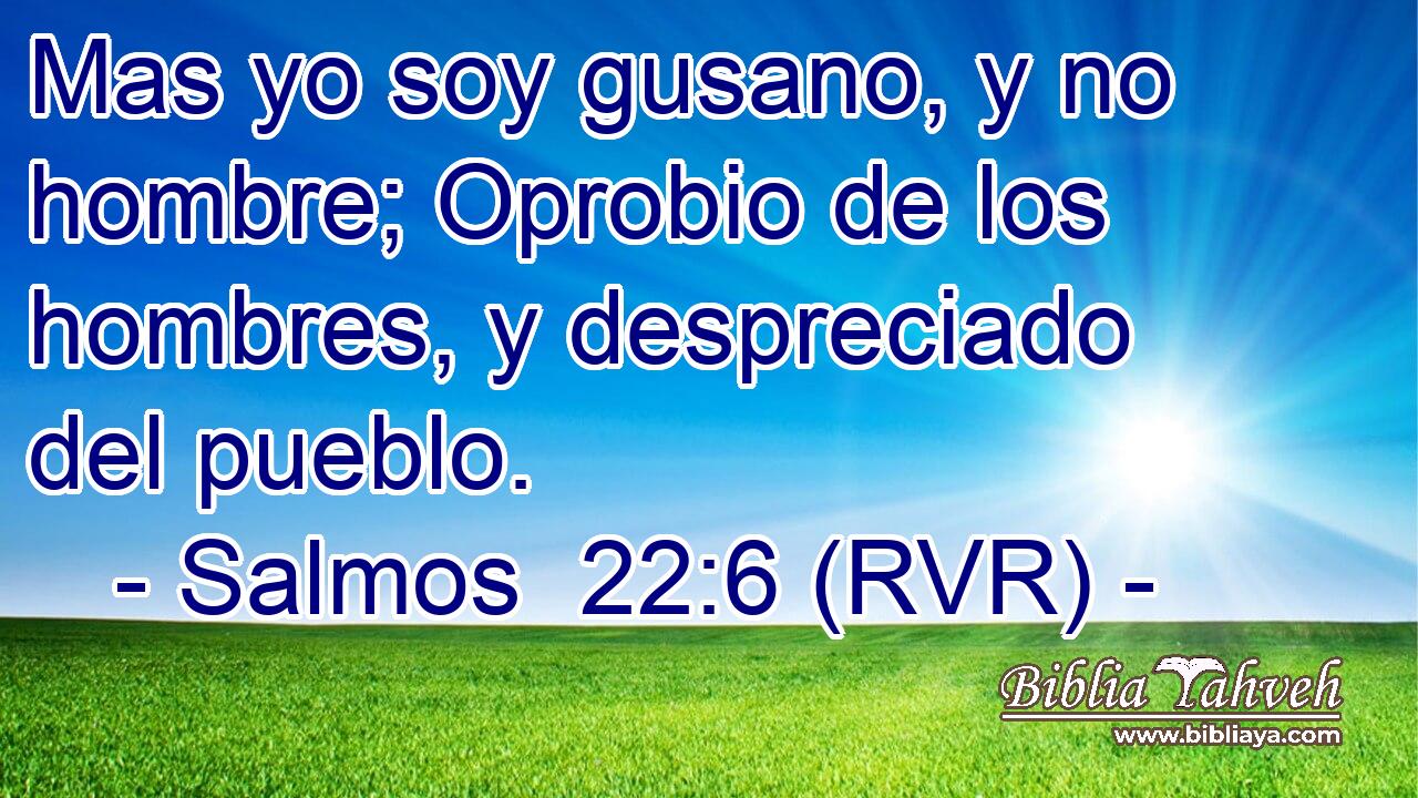 Mas yo soy gusano, y no hombre; Oprobio de los hombres, y despreciado del pueblo.