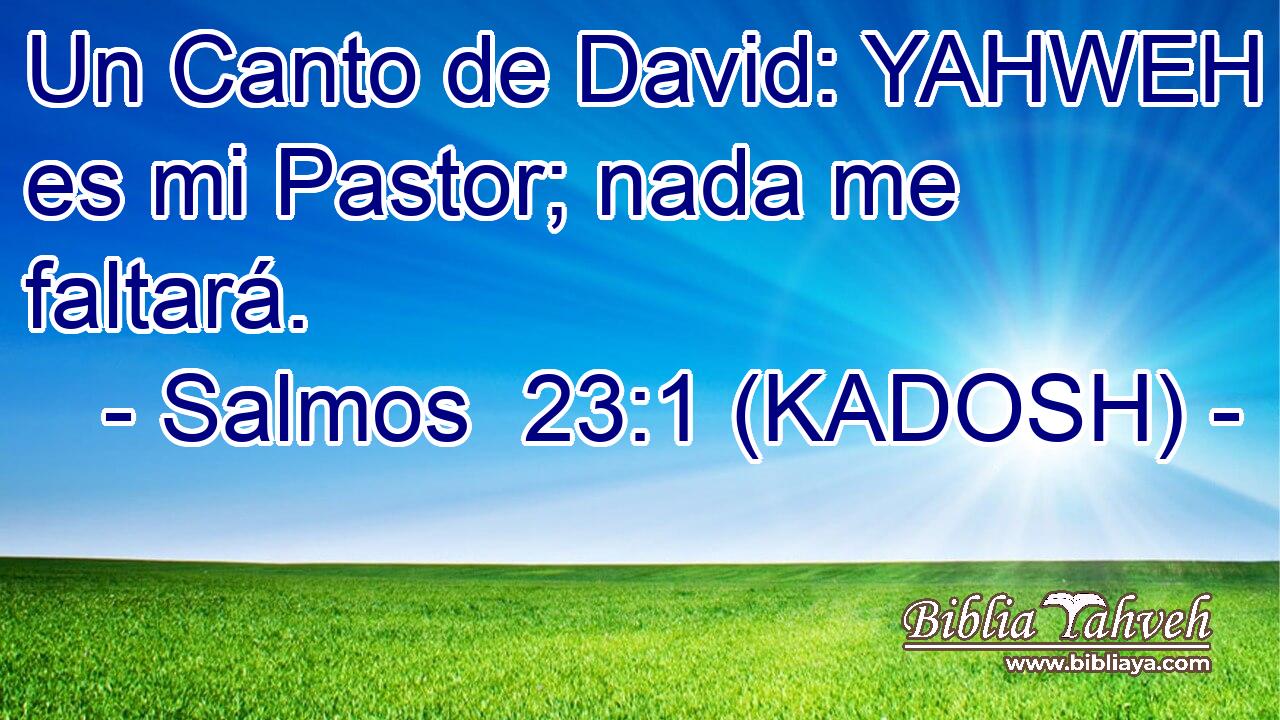  Un Canto de David: YAHWEH es mi Pastor; nada me faltará. 