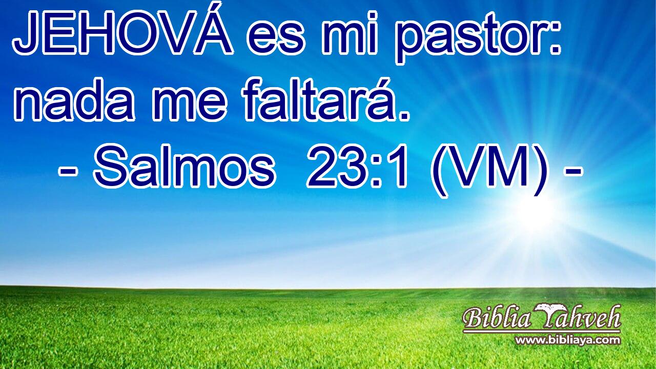  JEHOVÁ es mi pastor: nada me faltará. 