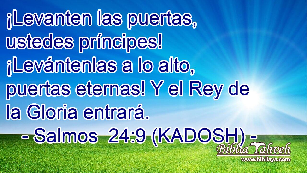  ¡Levanten las puertas, ustedes príncipes! ¡Levántenlas a lo alto, puertas eternas! Y el Rey de la Gloria entrará. 