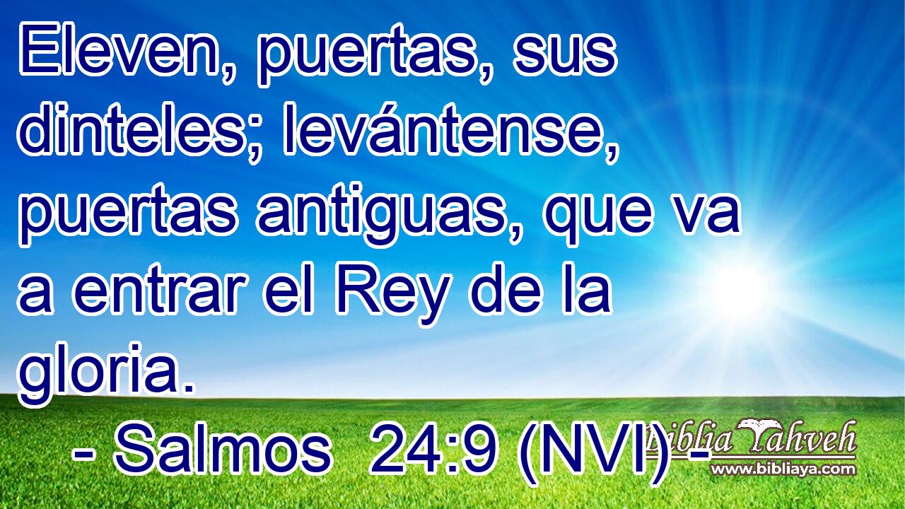  Eleven, puertas, sus dinteles; levántense, puertas antiguas, que va a entrar el Rey de la gloria. 