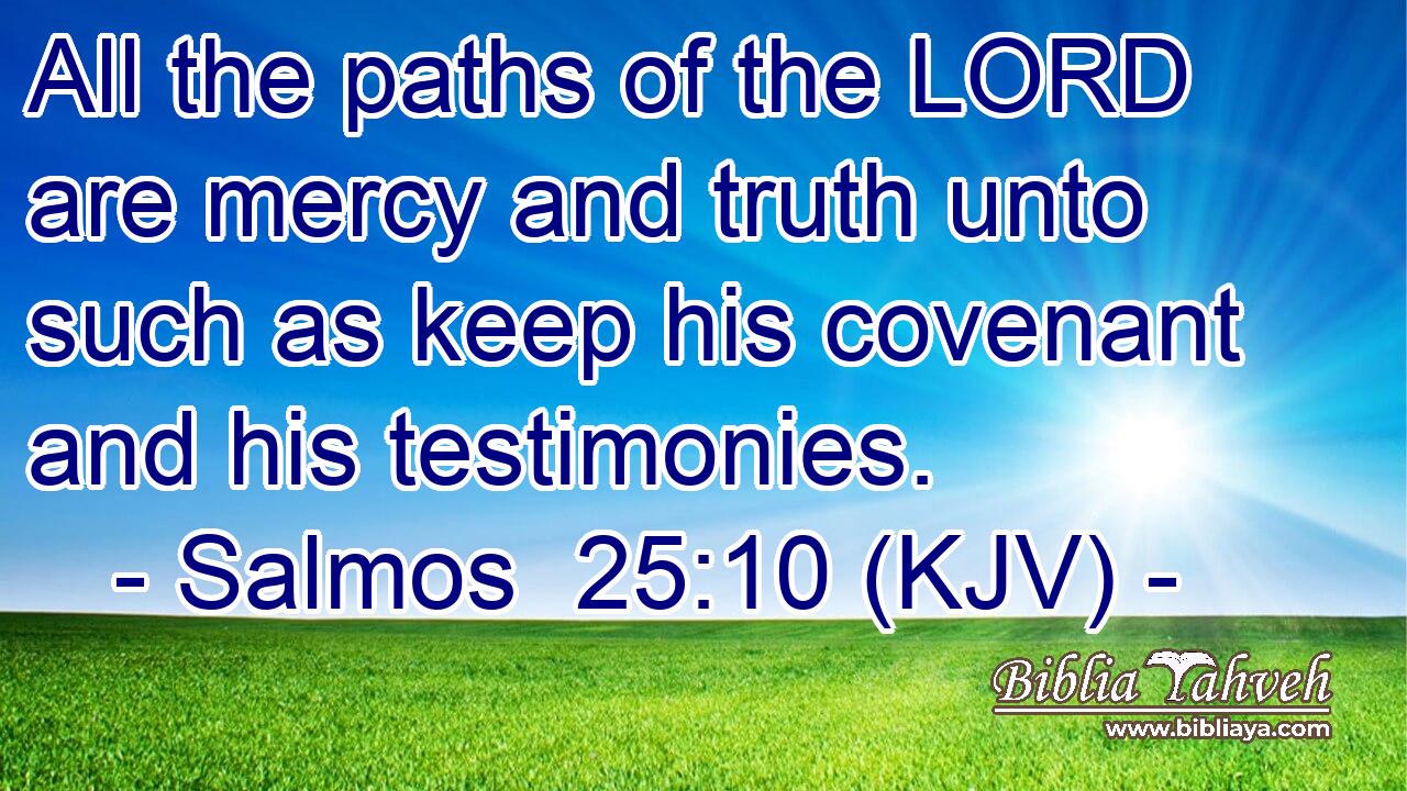 All the paths of the LORD are mercy and truth unto such as keep his covenant and his testimonies.