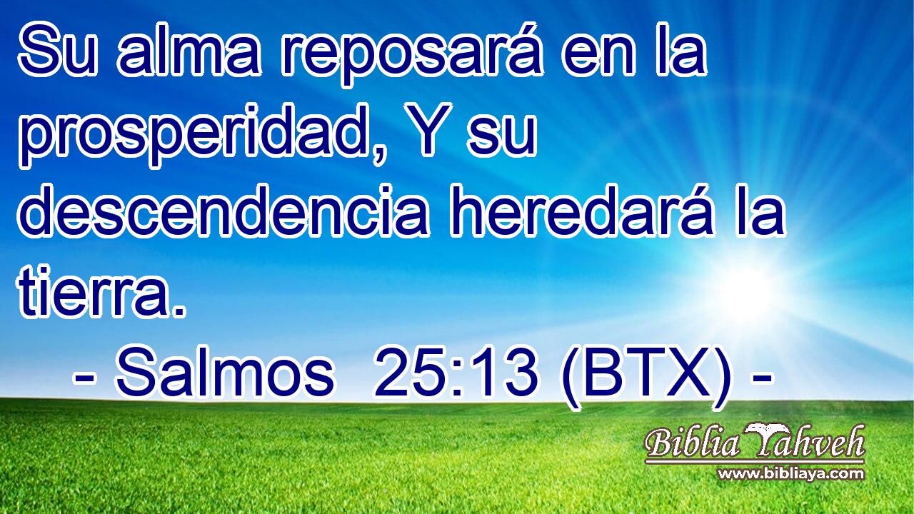 Su alma reposará en la prosperidad, Y su descendencia heredará la tierra.