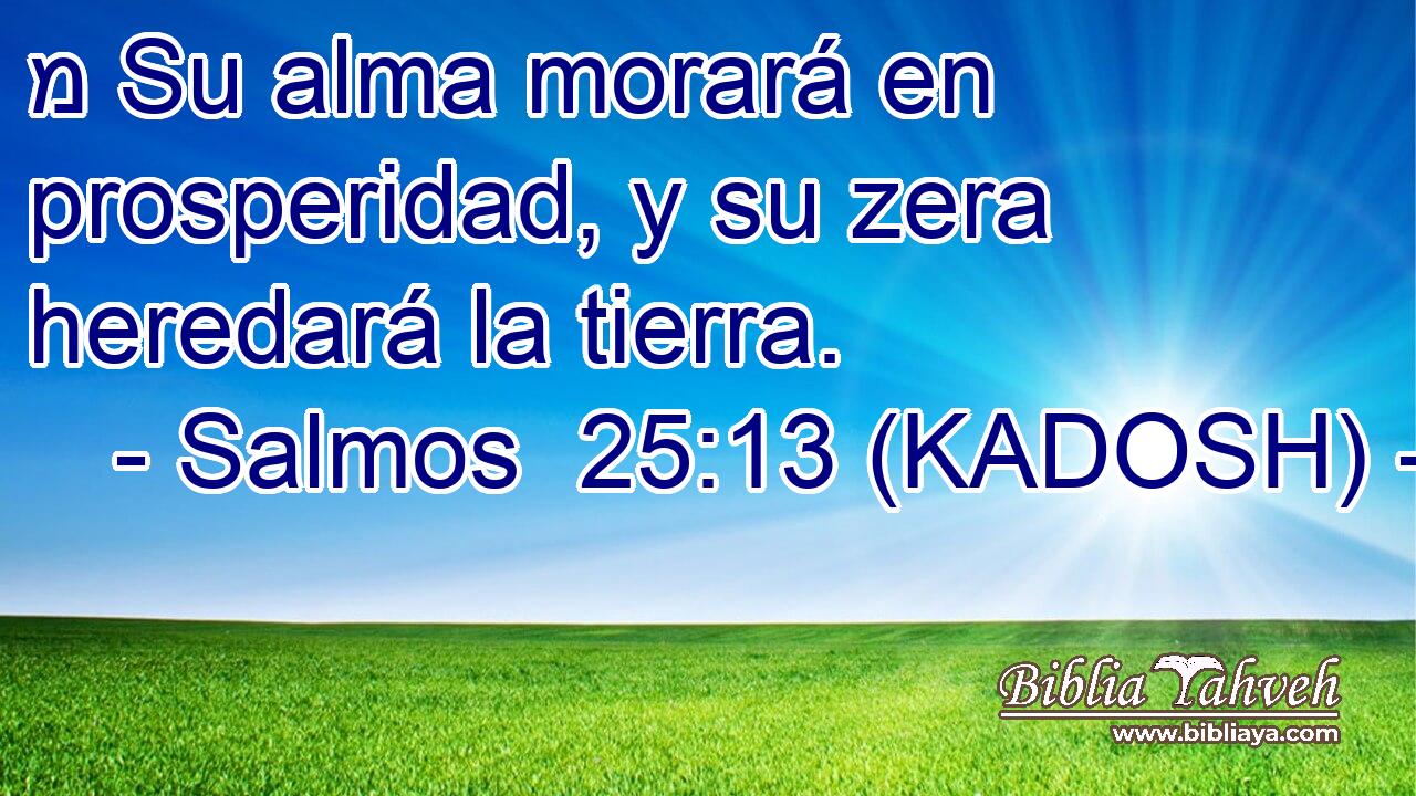  מ Su alma morará en prosperidad, y su zera heredará la tierra. 