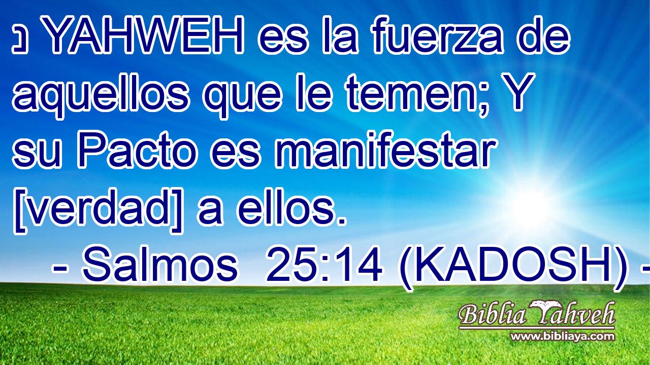  נ YAHWEH es la fuerza de aquellos que le temen; Y su Pacto es manifestar [verdad] a ellos. 