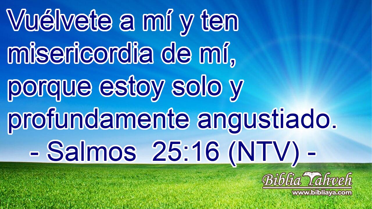 Vuélvete a mí y ten misericordia de mí, porque estoy solo y profundamente angustiado.