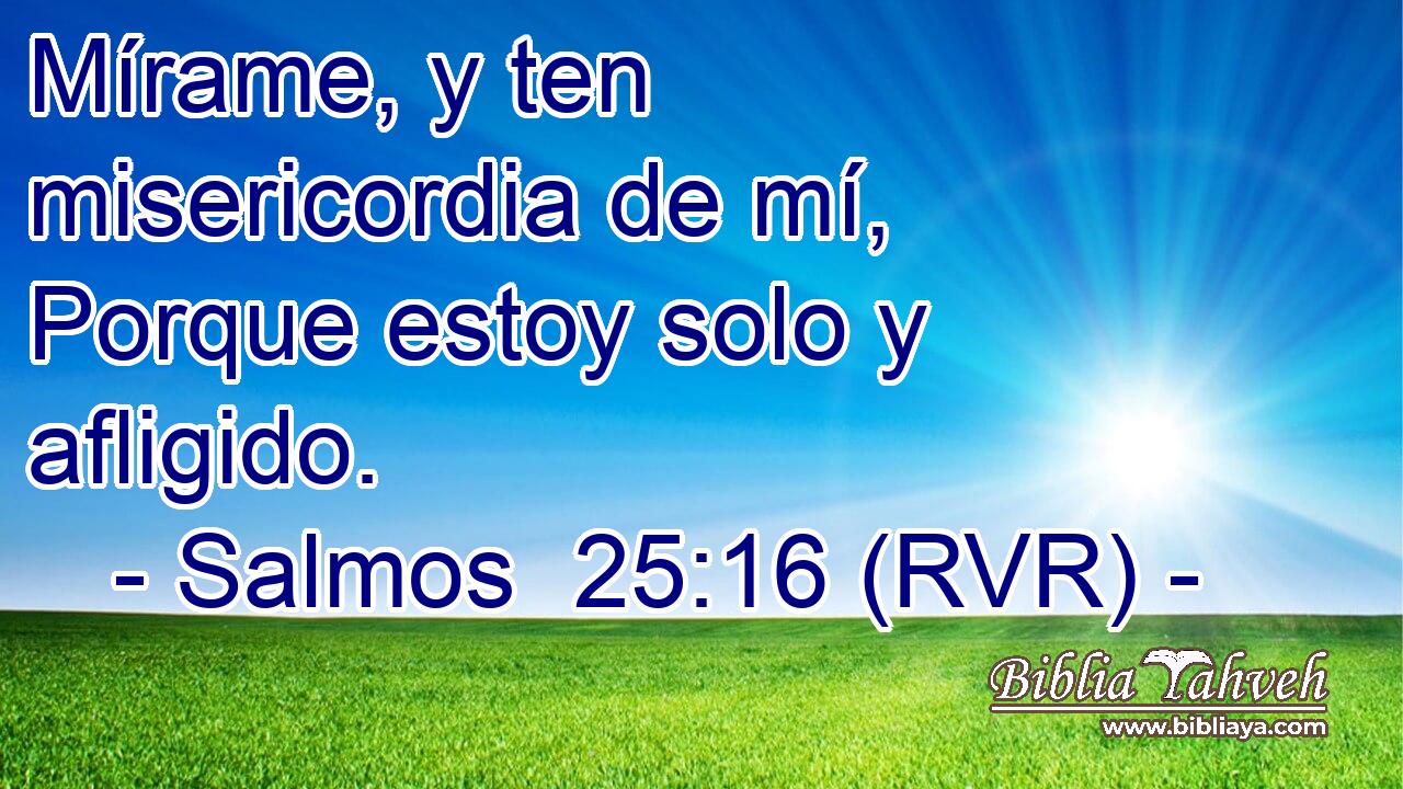 Mírame, y ten misericordia de mí, Porque estoy solo y afligido.