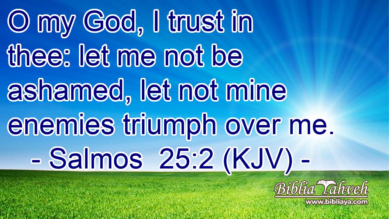 O my God, I trust in thee: let me not be ashamed, let not mine enemies triumph over me.