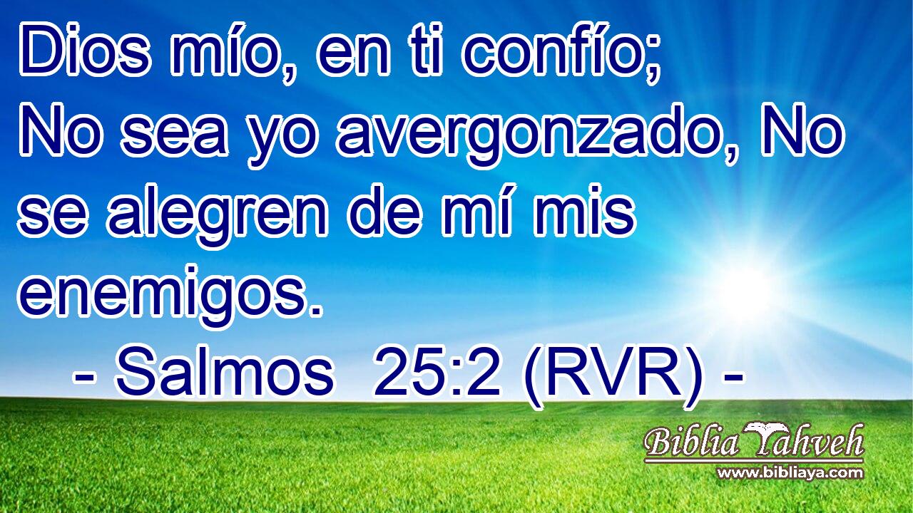 Dios mío, en ti confío; No sea yo avergonzado, No se alegren de mí mis enemigos.