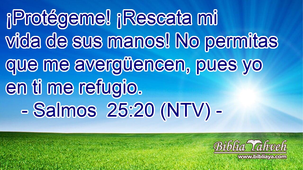 ¡Protégeme! ¡Rescata mi vida de sus manos! No permitas que me avergüencen, pues yo en ti me refugio.