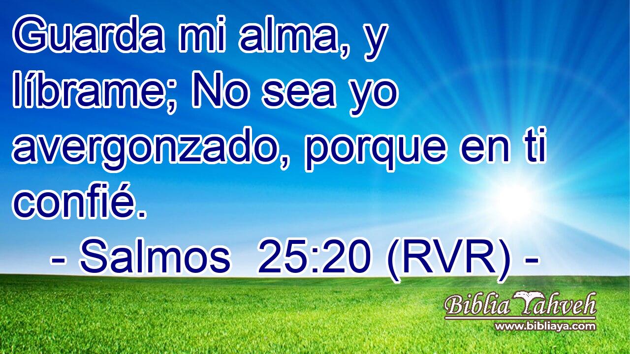 Guarda mi alma, y líbrame; No sea yo avergonzado, porque en ti confié.