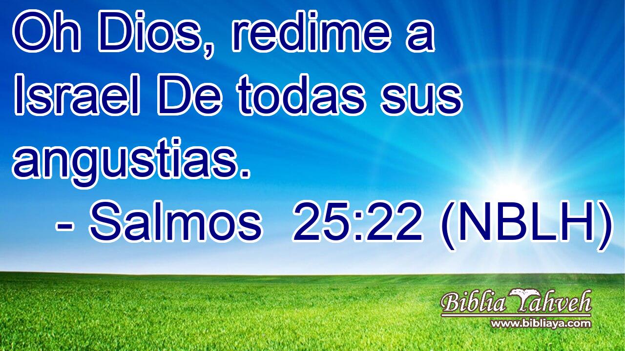  Oh Dios, redime a Israel De todas sus angustias. 