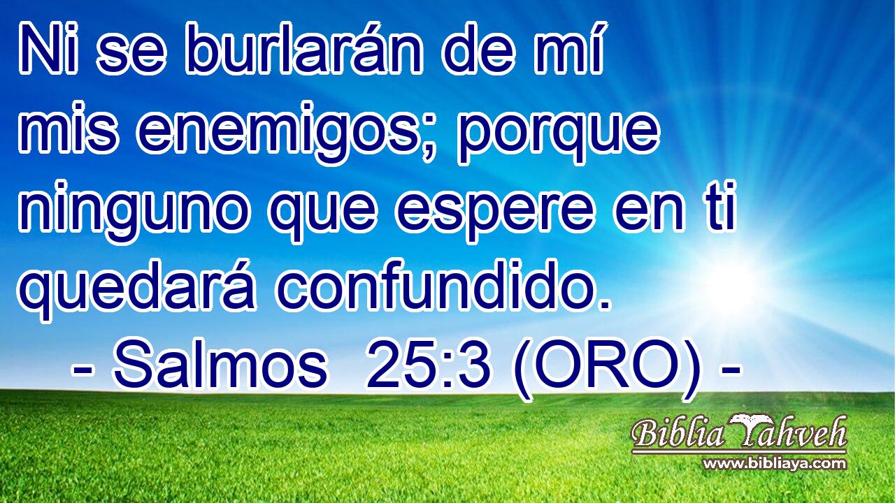  Ni se burlarán de mí mis enemigos; porque ninguno que espere en ti quedará confundido. 