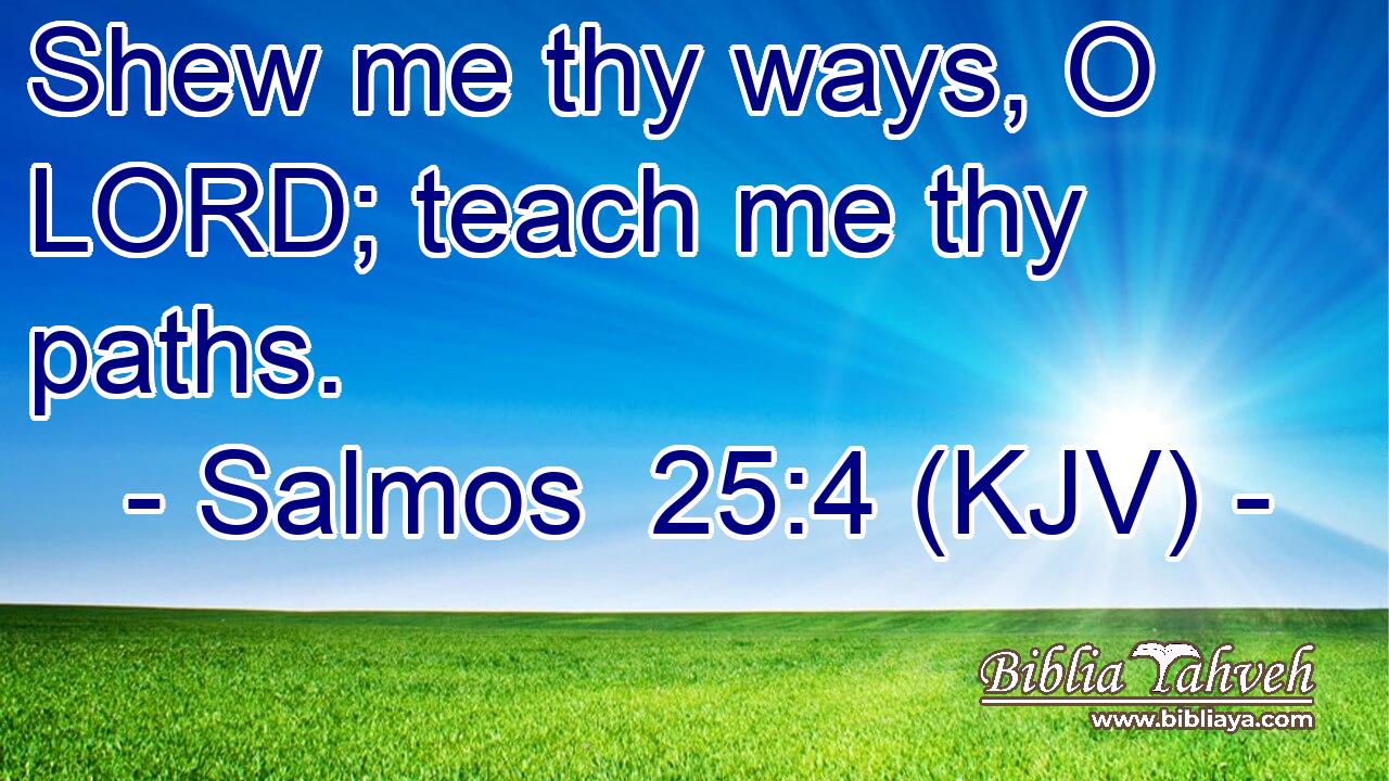 Shew me thy ways, O LORD; teach me thy paths.