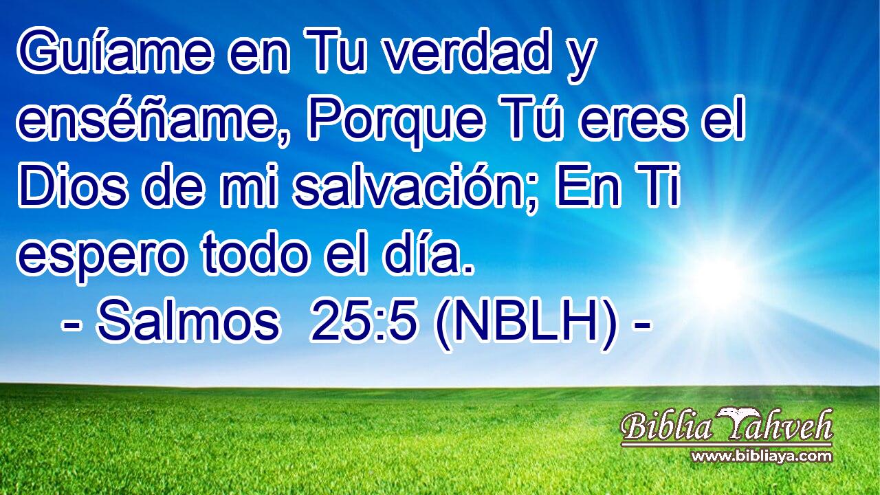  Guíame en Tu verdad y enséñame, Porque Tú eres el Dios de mi salvación; En Ti espero todo el día. 