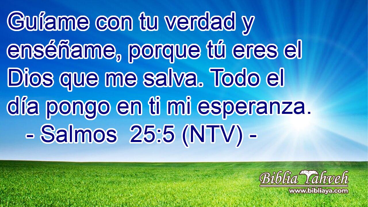 Guíame con tu verdad y enséñame, porque tú eres el Dios que me salva. Todo el día pongo en ti mi esperanza.