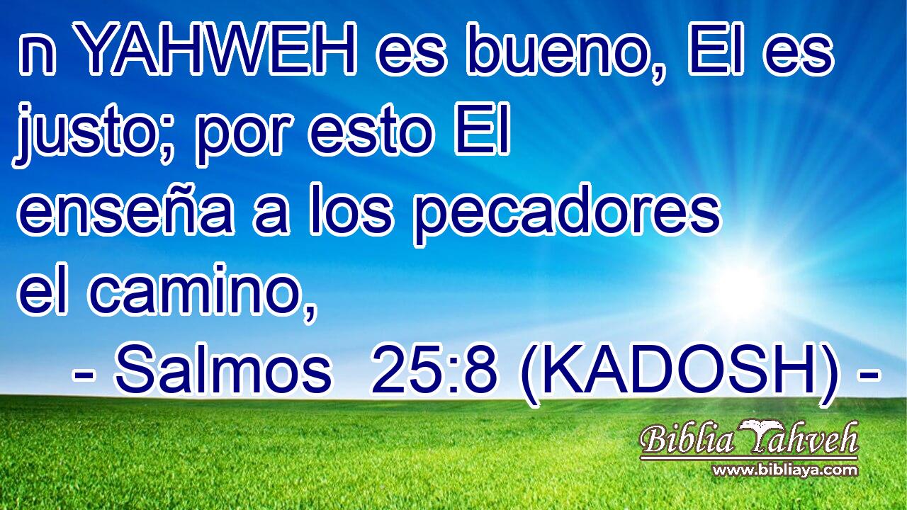  ח YAHWEH es bueno, El es justo; por esto El enseña a los pecadores el camino, 