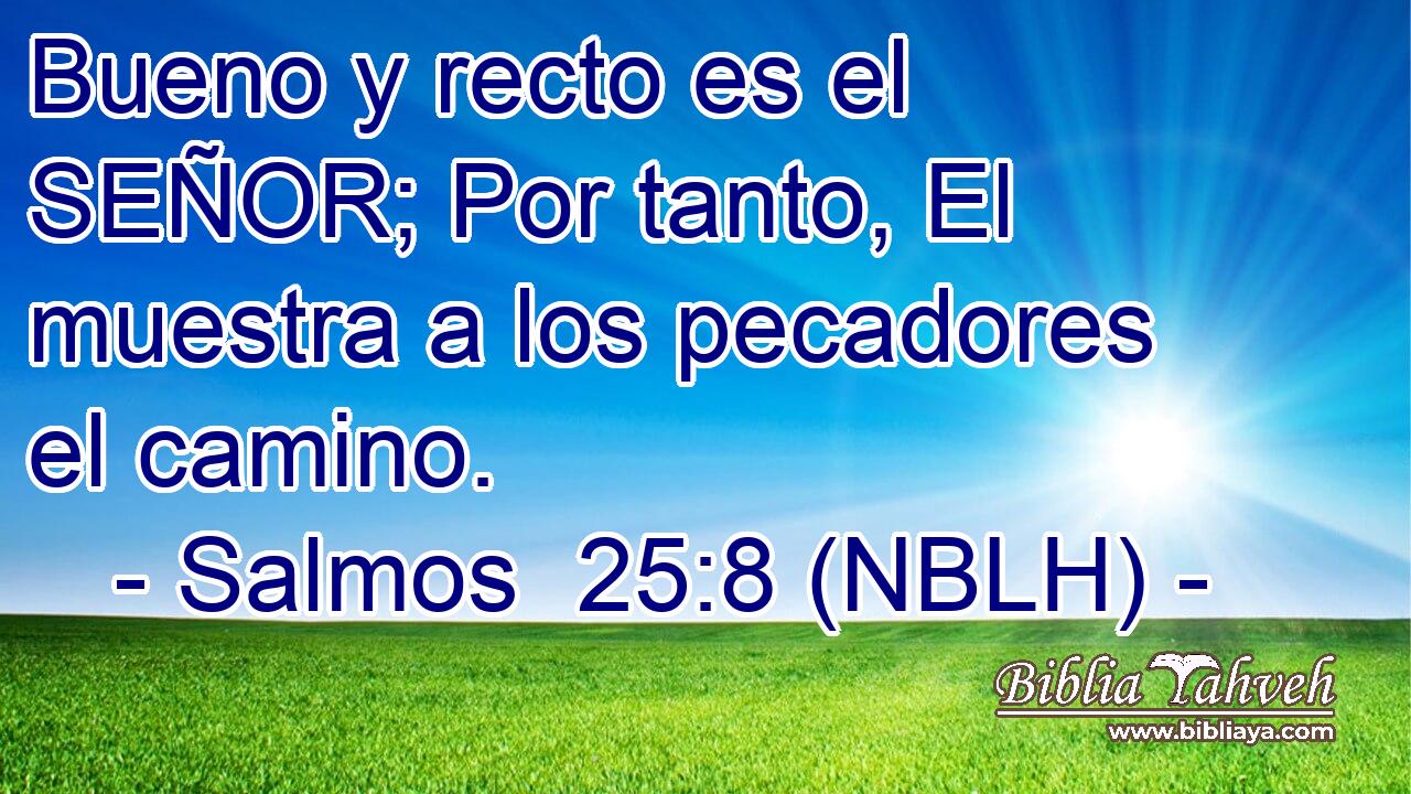  Bueno y recto es el SEÑOR; Por tanto, El muestra a los pecadores el camino. 