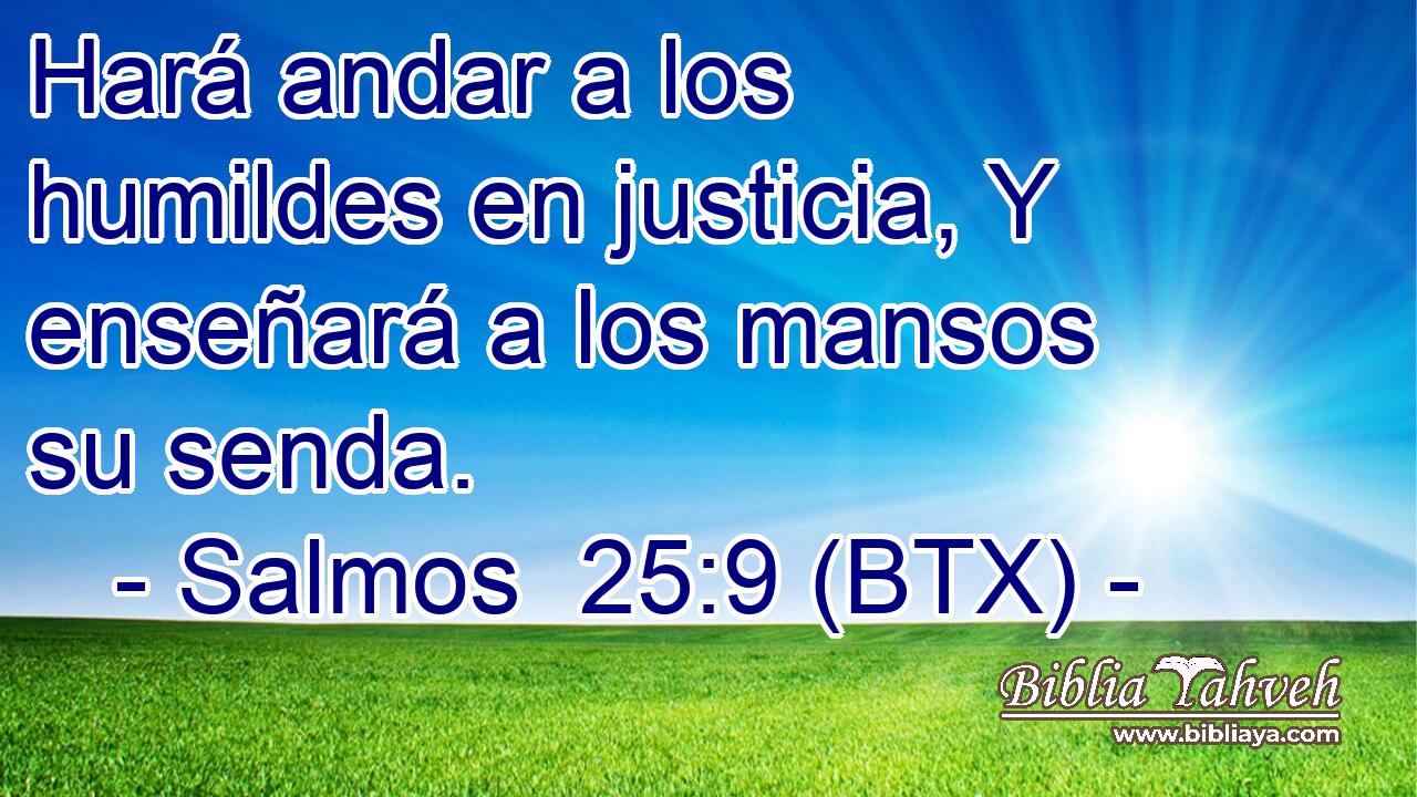 Hará andar a los humildes en justicia, Y enseñará a los mansos su senda.