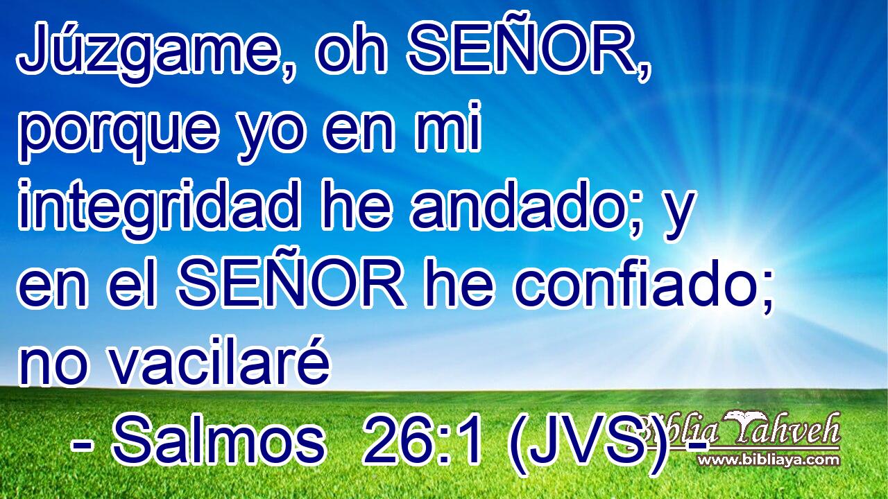 Júzgame, oh SEÑOR, porque yo en mi integridad he andado; y en el SEÑOR he confiado; no vacilaré