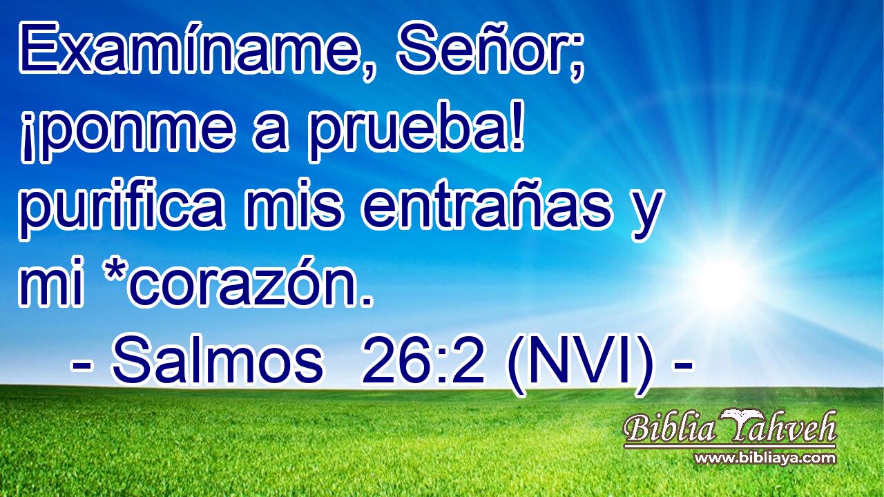  Examíname, Señor; ¡ponme a prueba! purifica mis entrañas y mi *corazón. 