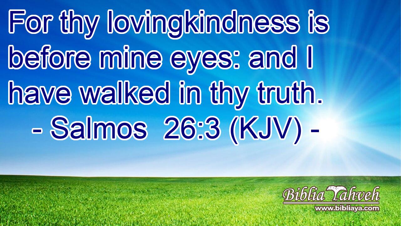 For thy lovingkindness is before mine eyes: and I have walked in thy truth.