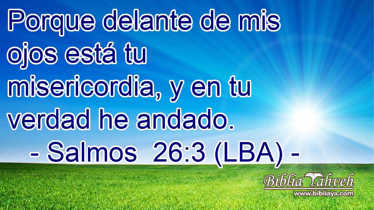 Porque delante de mis ojos está tu misericordia, y en tu verdad he andado.