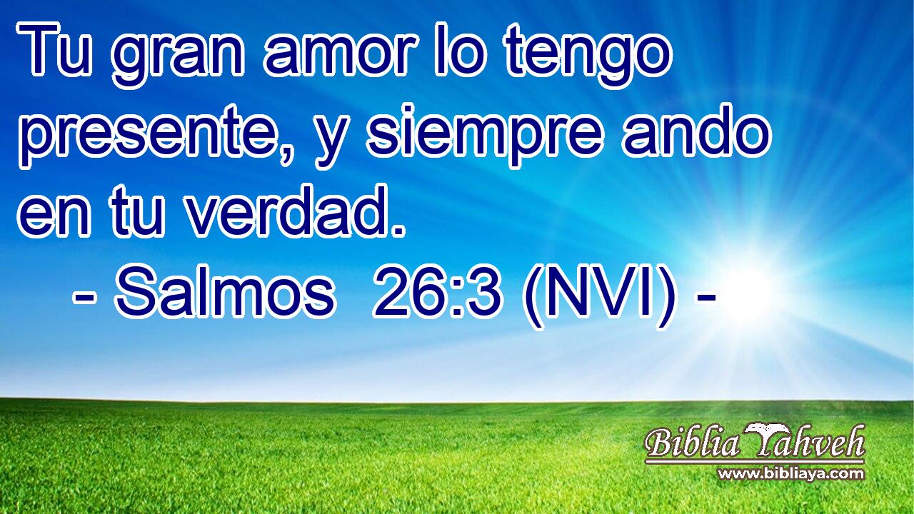  Tu gran amor lo tengo presente, y siempre ando en tu verdad. 