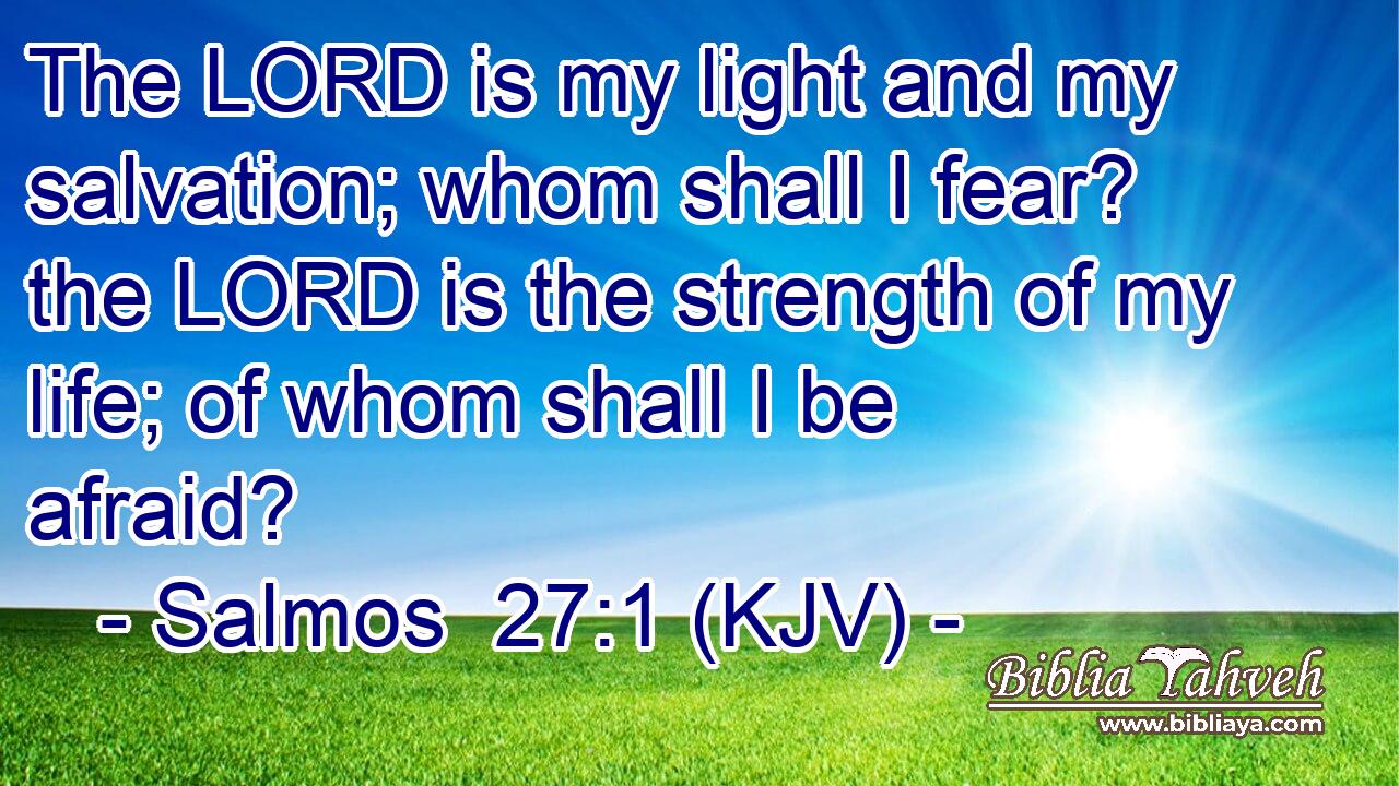 The LORD is my light and my salvation; whom shall I fear? the LORD is the strength of my life; of whom shall I be afraid?