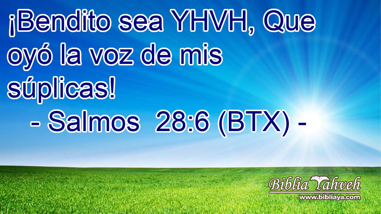 ¡Bendito sea YHVH, Que oyó la voz de mis súplicas!