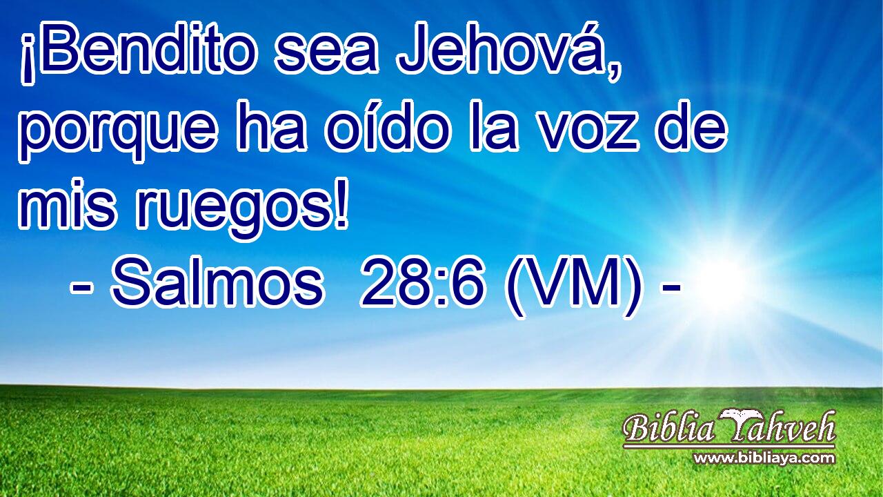  ¡Bendito sea Jehová, porque ha oído la voz de mis ruegos! 