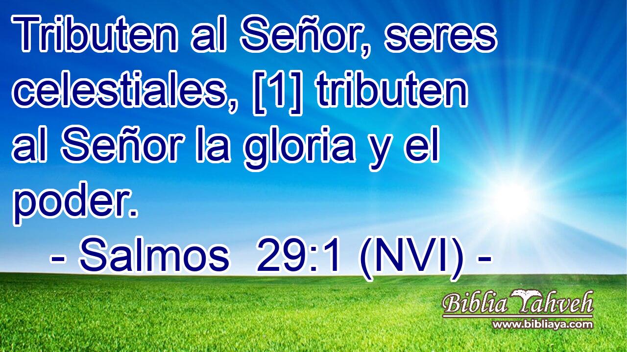  Tributen al Señor, seres celestiales, [1] tributen al Señor la gloria y el poder. 